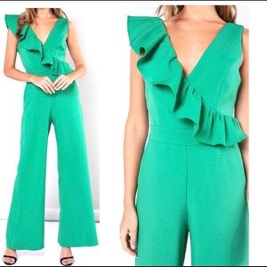 Lulu’s Kelly Green Wide Leg Jumpsuit